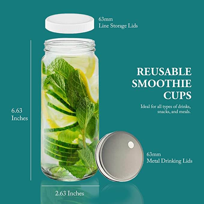 Reusable Drink Cup, Lids & Straws Set 3pk 16oz Dishwasher Safe