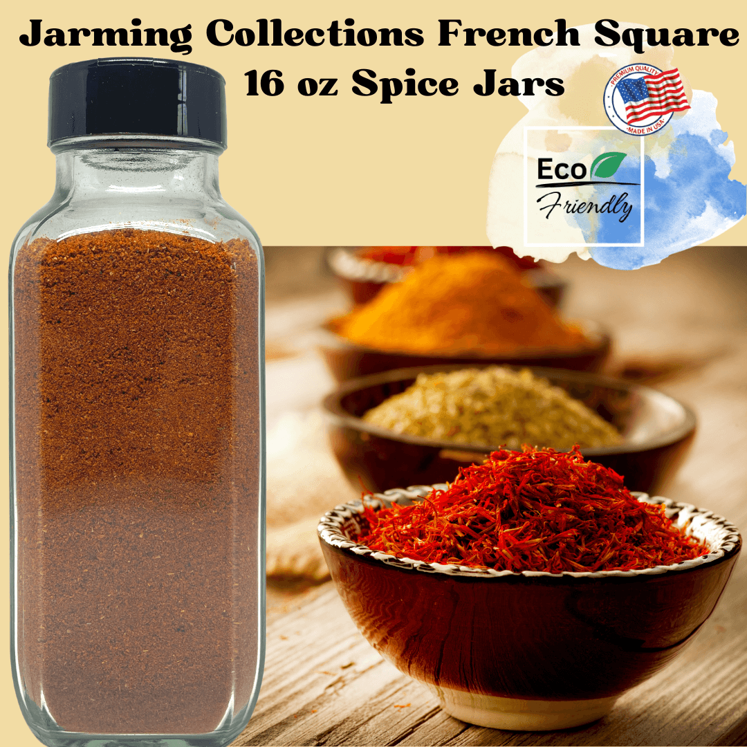 Square Spice Jars - 16 oz